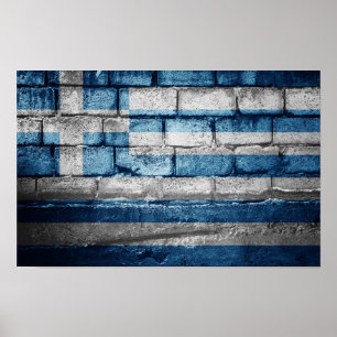 Poster muro do sinalizador de grécia