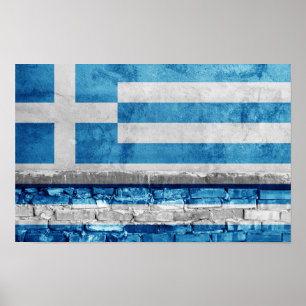 Poster muro do sinalizador de grécia
