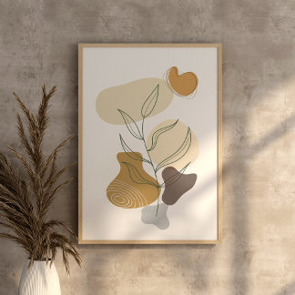 Poster Muro moderno de abstrato de arte bóquica contempor