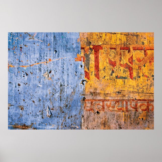 Poster Muro pintado devanagari de grafite (Frente)