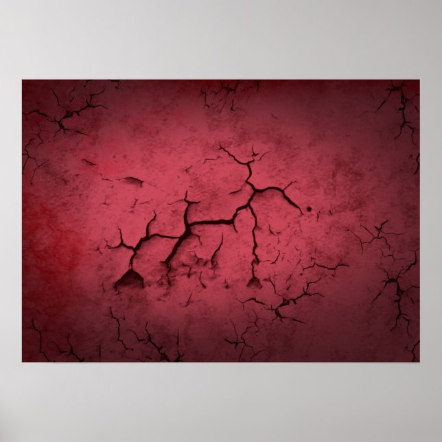 Poster Muro rachado Vermelho com abstrato Textura (Frente)