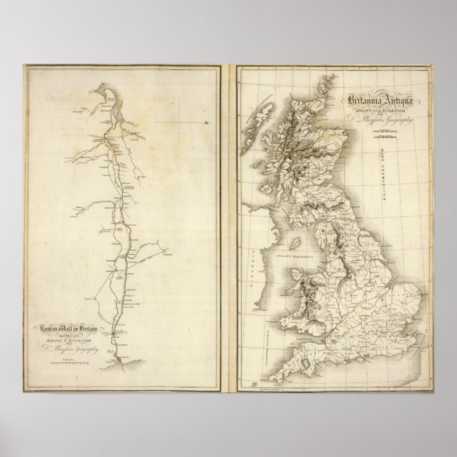 Pôster Muro Romano na Grã-Bretanha (Frente)