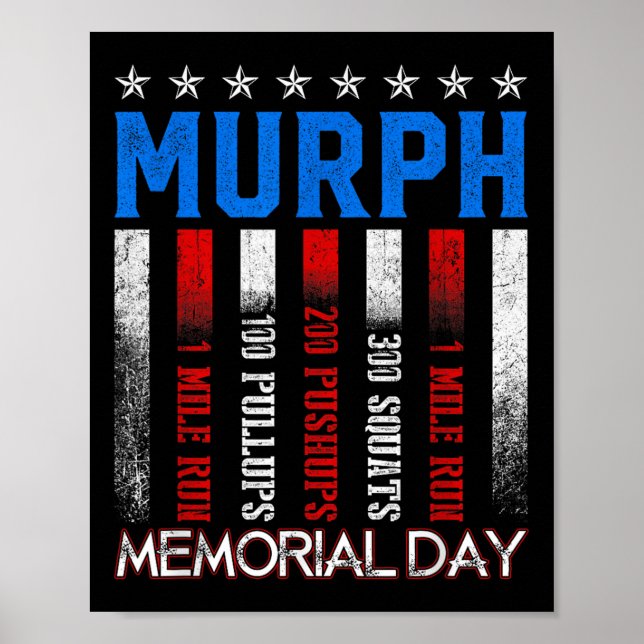 Poster Murph Workout Exercise Challenge Murph Memorial (Frente)