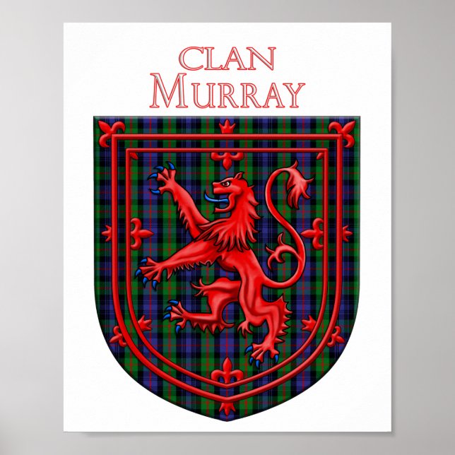 Poster Murray Tartan Scottish Xadrez Lion Rampant (Frente)