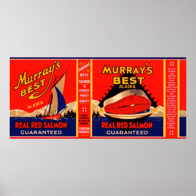 Pôster Murrays Best Marca Salmon Label - Alaska (Frente)