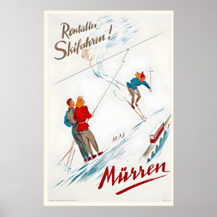Poster Mürren Muerren Suíça Montanhas Alpes Suíça