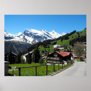 Poster Murren, um villlage alpino