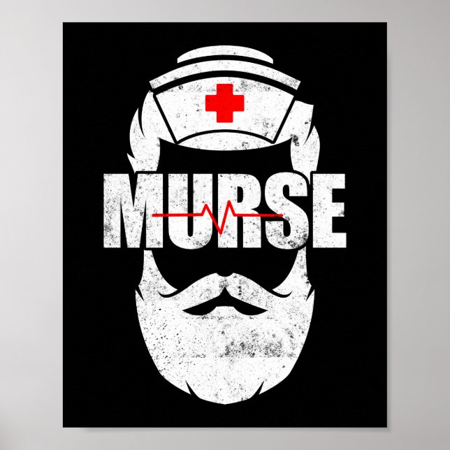 Poster Murse Funny Murse Male Nurse Man (Frente)