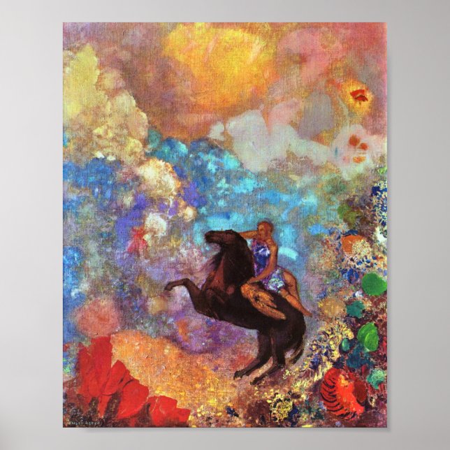 Poster Musa na Pintura Vintage da mitologia grega Pegasus (Frente)