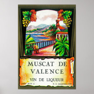Pôster Muscat De Valence Wine LabelEurope