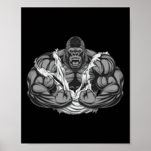 Poster Muscle Gorilla Workout Gym Para Lover Bodyb