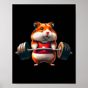 Poster Muscle Gym Hamster Elevação do Humor Elevação do P