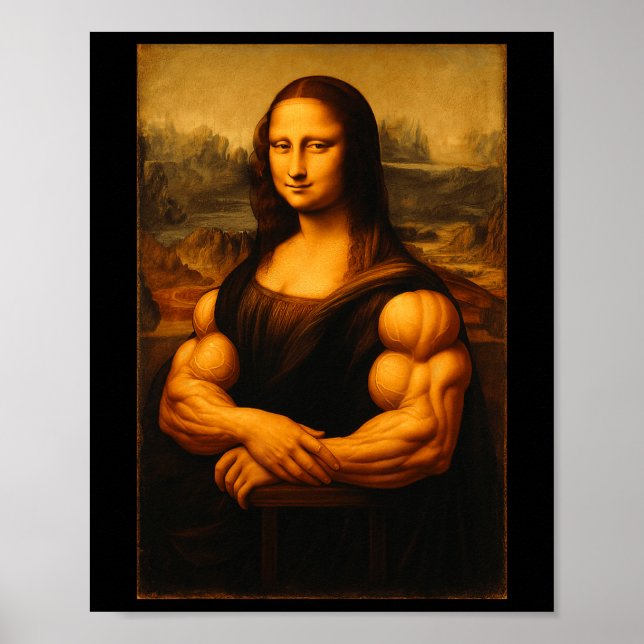 Poster Muscle Mona Lisa Bodybuilding Gym E (Frente)