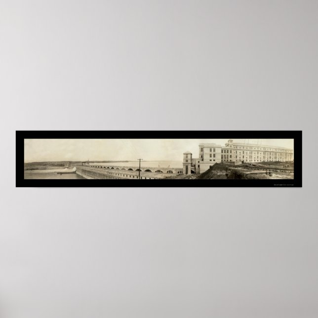 Poster Muscle Shoals Dam Foto 1926 (Frente)