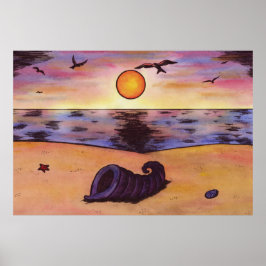 Poster musculatura de pintura aquosa na praia durante o p