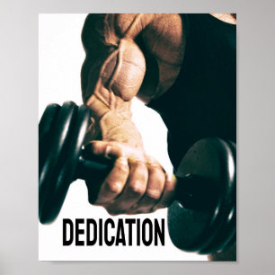 Poster Músculos de Workout Motivacional de Dedicação