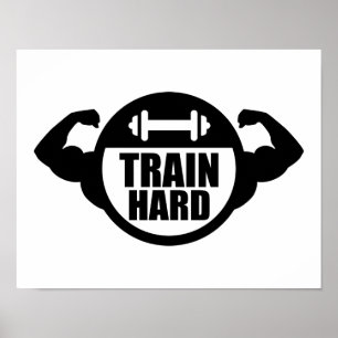 Poster Músculos duros do barbell do trem