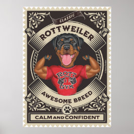 Poster Músculos Flexíveis Do Rottweiler Cuto