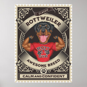 Poster Músculos Flexíveis Do Rottweiler Cuto