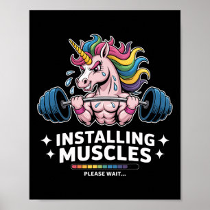 Poster Músculos Instalando o Unicórnio Halterofilismo