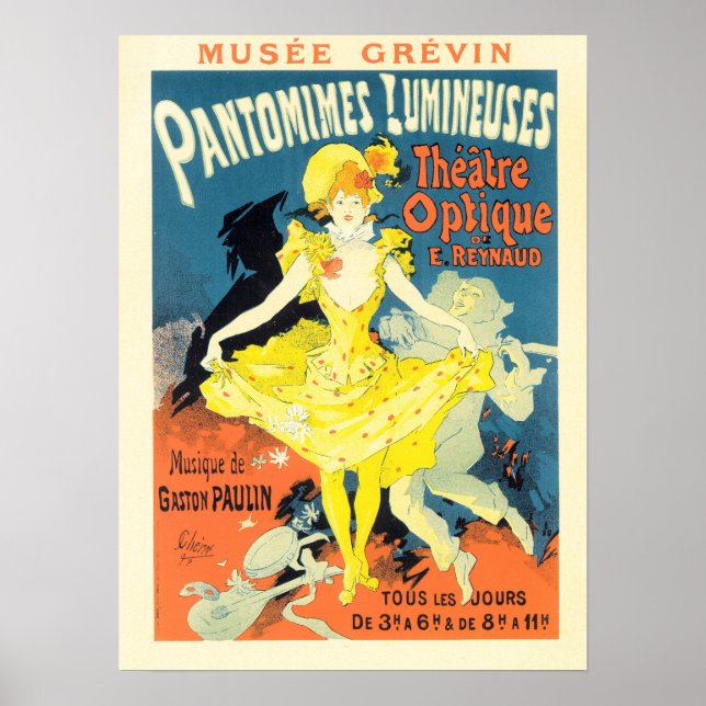 Poster MUSEE GREVIN PARIS Jules Cheret Antigo Teatro Fran (Frente)