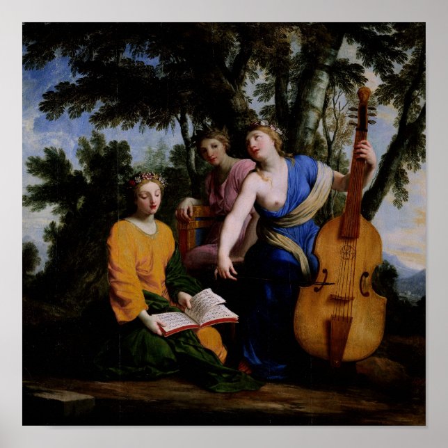 Poster Muses Melpomene, Erato e Polimônia, 1652-55 (Frente)