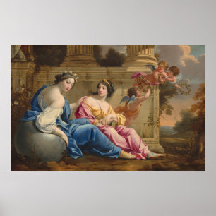 Poster Muses Urania e Calliope - Simon Vouet Fine Art