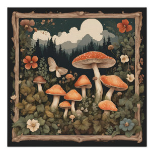 Pôster Mushroom Cottagecore