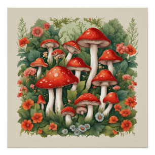 Pôster Mushroom Cottagecore