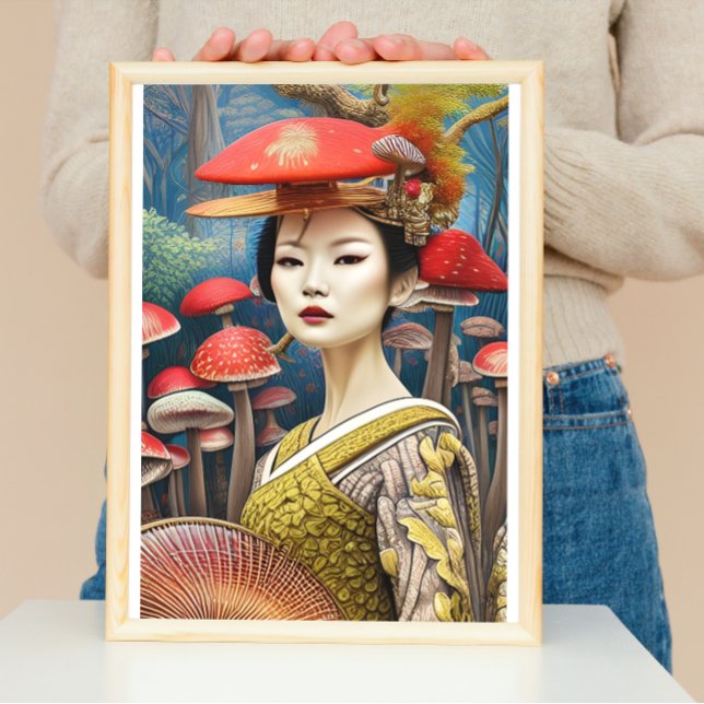 Poster Mushroom Geisha Surreal Fantasy Art (Criador carregado)