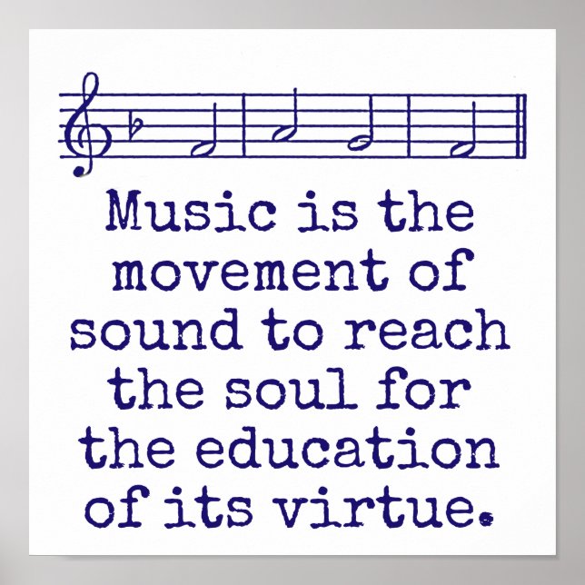 Poster Music Is The Movement Of Sound - Music Quote  (Frente)