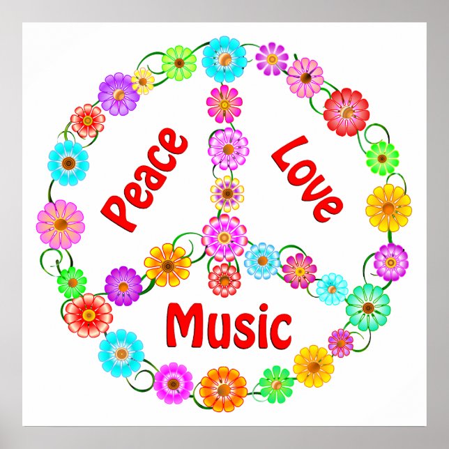 Pôster Music Peace Love (Frente)
