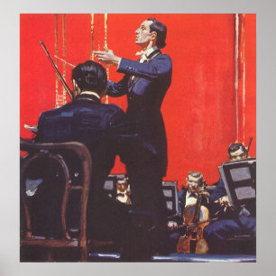 Poster Música Antiga, Regendo uma Orquestra