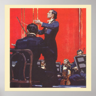 Poster Música Antiga, Regendo uma Orquestra