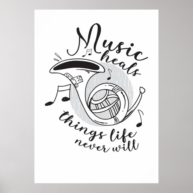 Poster Música Arte Música Cura Coisas Vida (Frente)