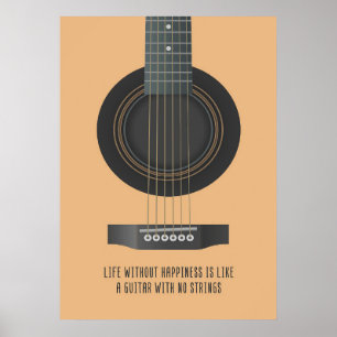Poster Música Arte Um Violão Sem Cordas