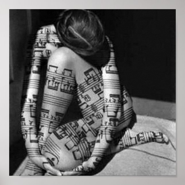 Poster Musica-artista, blanco-negro (Frente)