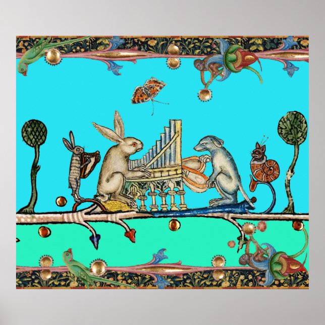 Poster MÚSICA BESTIAL MEDIEVAL, Rabbit, Cachorro, Azul (Frente)