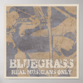 Poster Música Bluegrass Músicos reais apenas aflitos