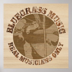 Poster Música Bluegrass Músicos Verdadeiros Apenas Em Mad