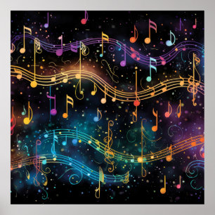 Poster Música Colorida à Noite