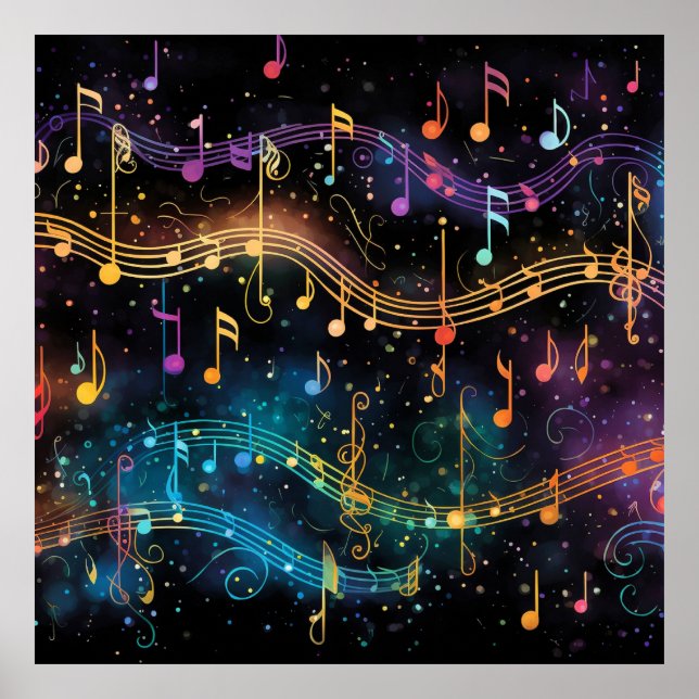 Poster Música Colorida à Noite (Frente)