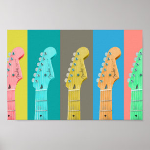 Poster Música colorida e pastel da Guitar Girl