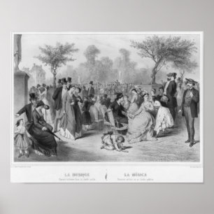 Pôster Música, concerto militar em um jardim público