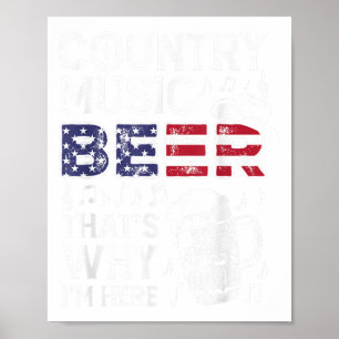 Poster Música Country Cerveja É Por Isso Que Estou Aqui E