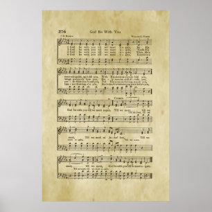 Poster Música da Partitura do Evangelho Deus Esteja Com V