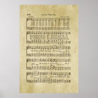 Poster Música da Partitura do Evangelho Deus Esteja Com V