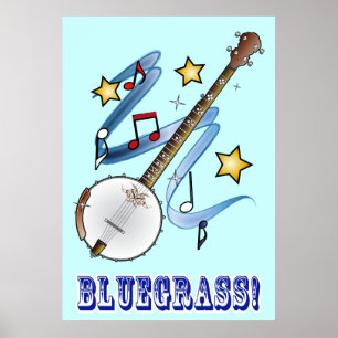 Pôster Música de Bluegrass com banjo