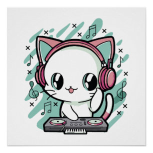 Pôster música de gato