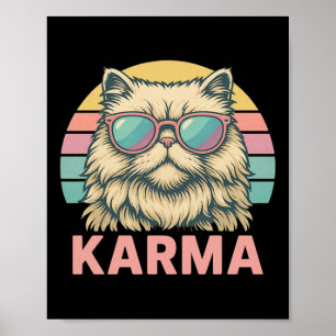 Poster Música de Gato Retro Vintage para Meninas Adolesce